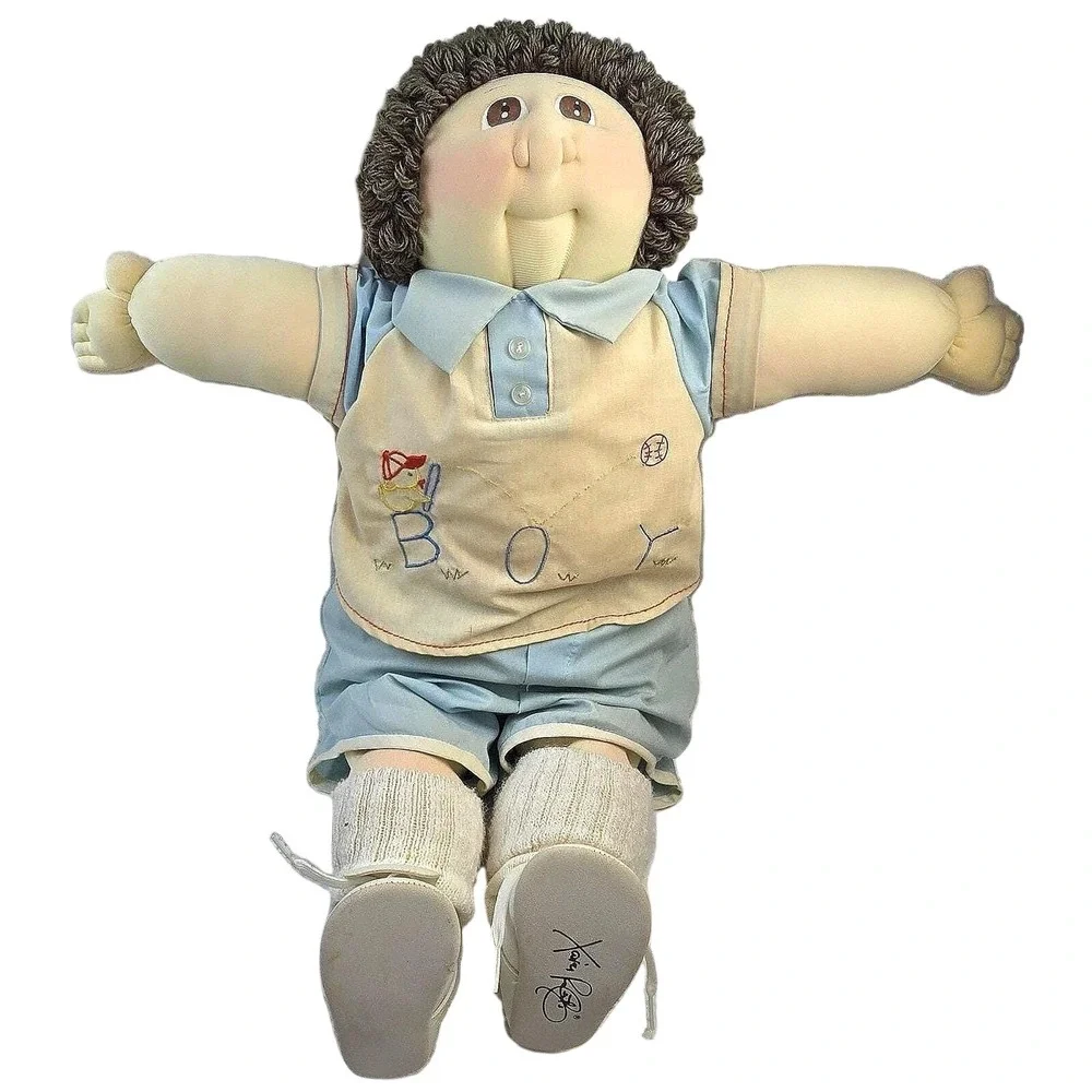 VTG 1983 Xavier Roberts Little People Soft Sculpture‎ Boy Doll Signed 22